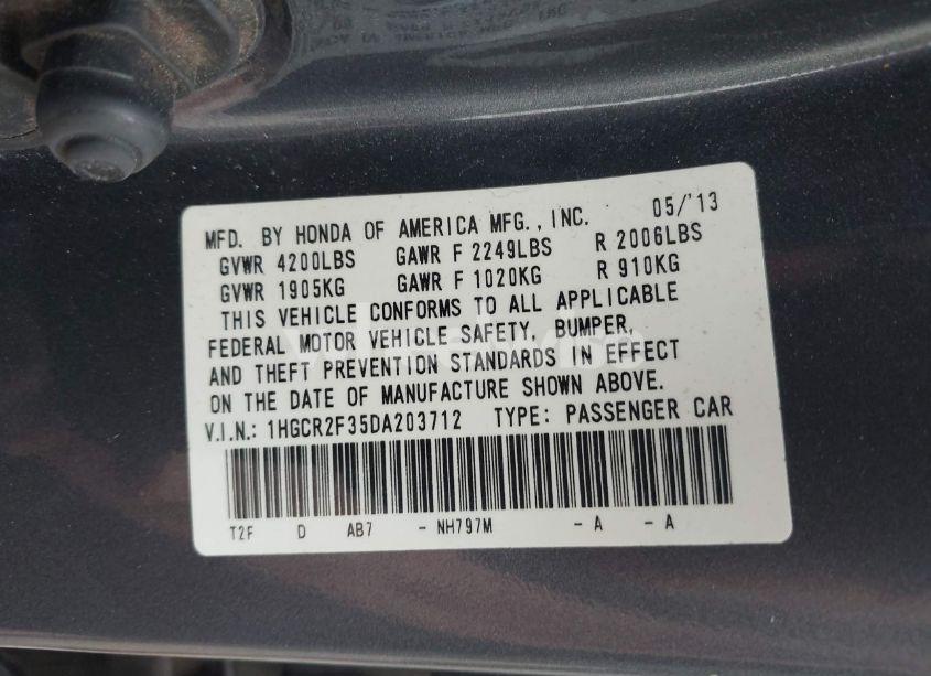 Photo 9 of 2013 Honda Accord LX (VIN 1HGCR2F35DA203712)