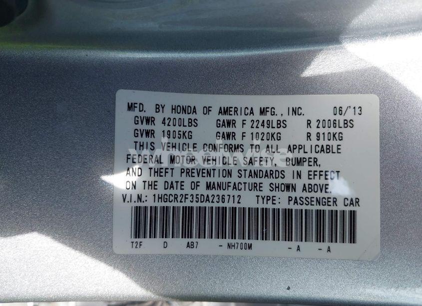 Photo 9 of 2013 Honda Accord LX (VIN 1HGCR2F35DA236712)