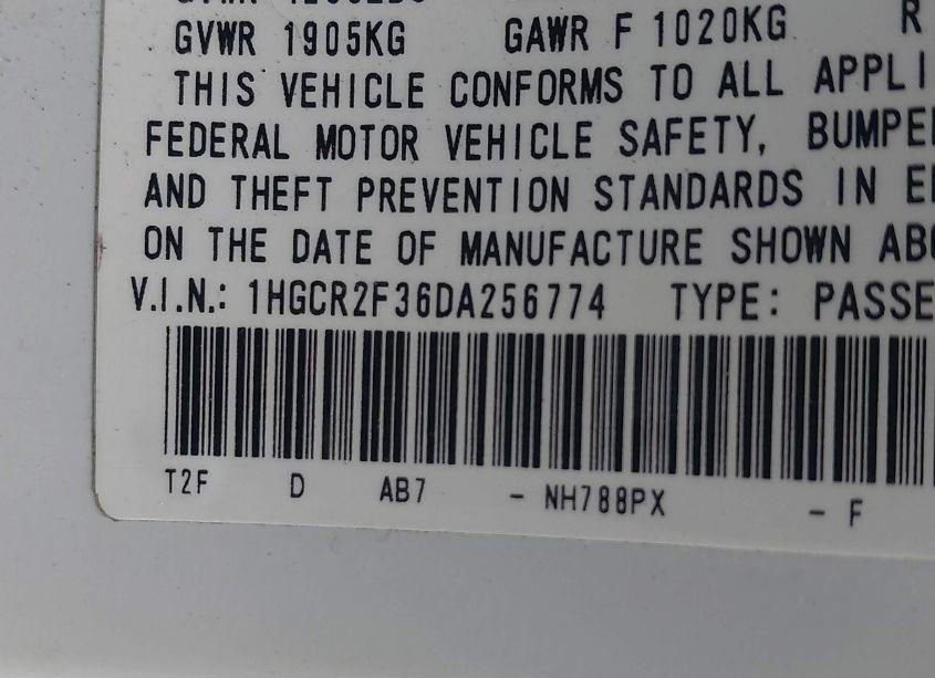 Photo 9 of 2013 Honda Accord LX (VIN 1HGCR2F36DA256774)