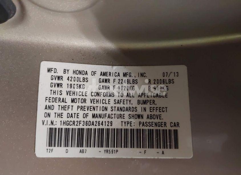 Photo 9 of 2013 Honda Accord LX (VIN 1HGCR2F36DA264129)