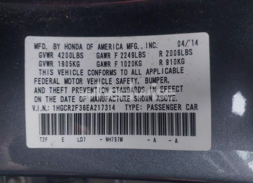 Photo 9 of 2014 Honda Accord LX (VIN 1HGCR2F36EA217314)