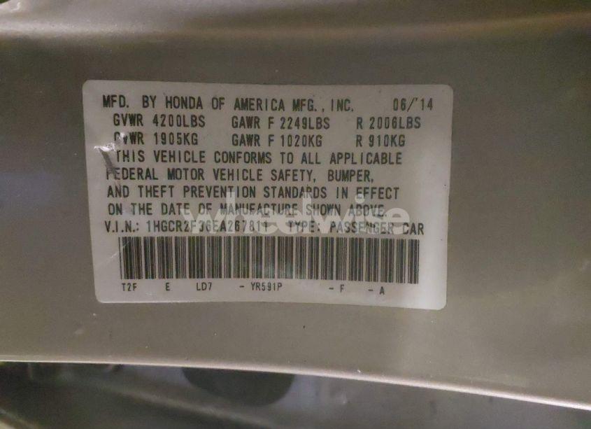 Photo 9 of 2014 Honda Accord LX (VIN 1HGCR2F36EA267811)