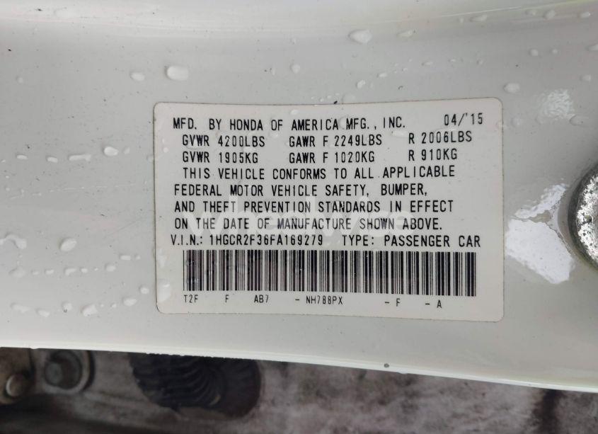 Photo 9 of 2015 Honda Accord LX (VIN 1HGCR2F36FA169279)