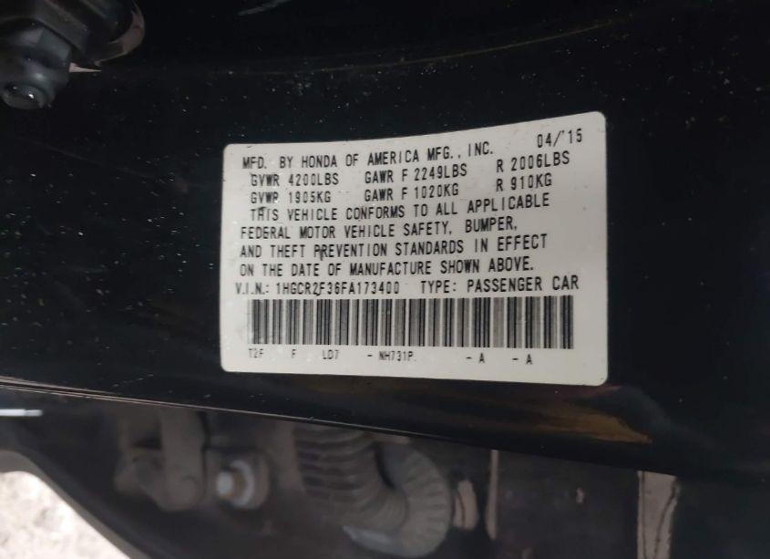 Photo 9 of 2015 Honda Accord LX (VIN 1HGCR2F36FA173400)