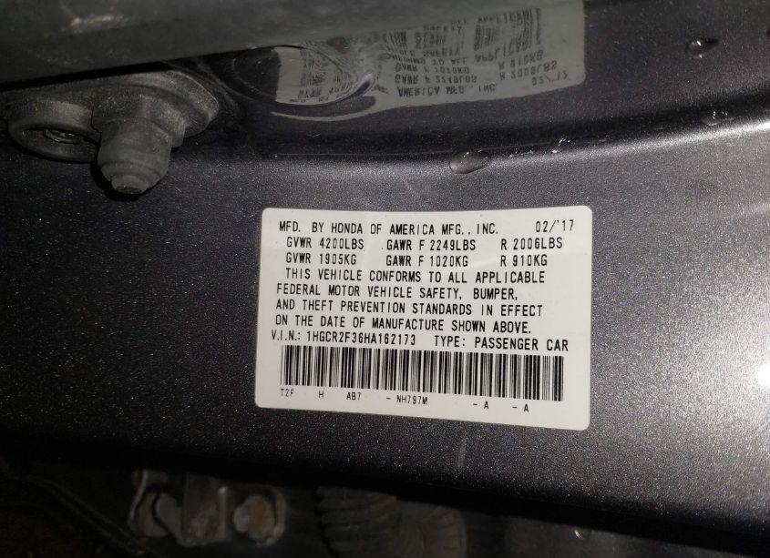 Photo 9 of 2017 Honda Accord LX (VIN 1HGCR2F36HA162173)