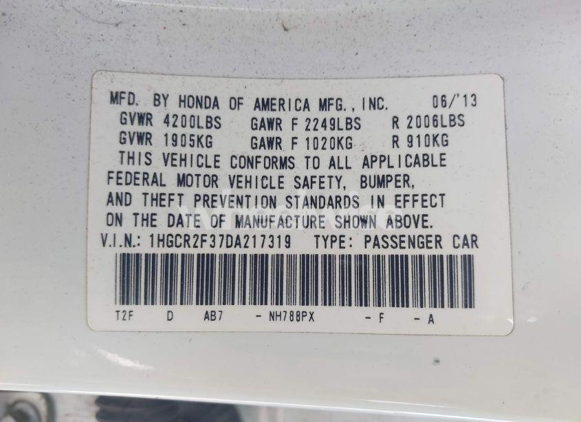Photo 9 of 2013 Honda Accord LX (VIN 1HGCR2F37DA217319)