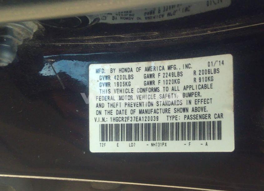 Photo 9 of 2014 Honda Accord LX (VIN 1HGCR2F37EA120039)