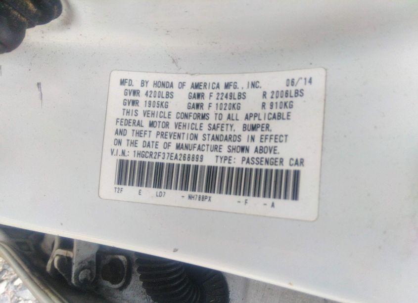 Photo 9 of 2014 Honda Accord LX (VIN 1HGCR2F37EA268899)