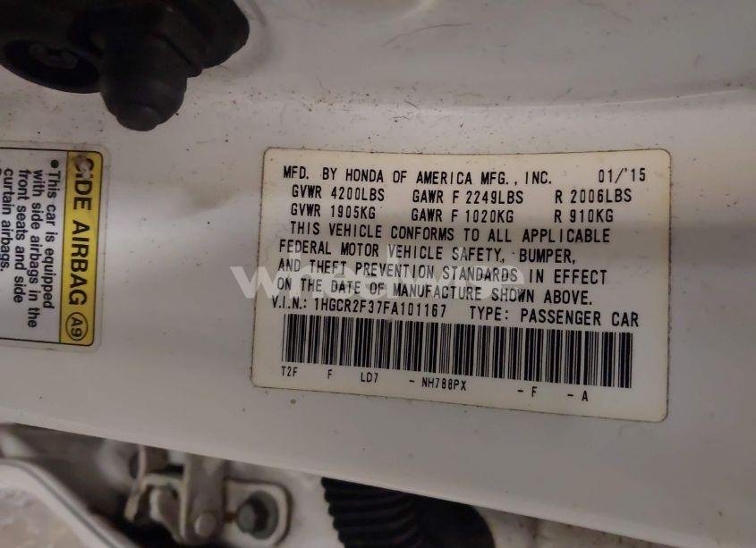 Photo 9 of 2015 Honda Accord LX (VIN 1HGCR2F37FA101167)