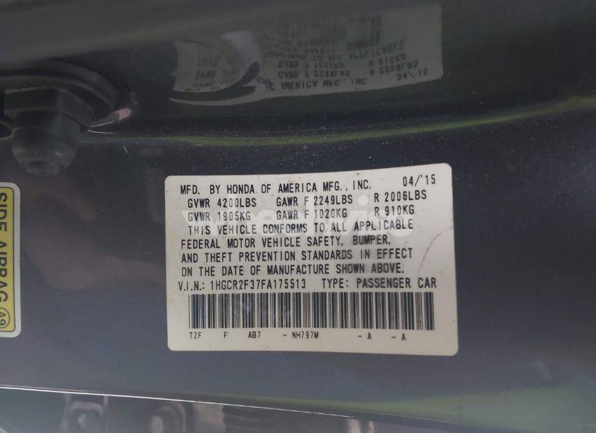 Photo 9 of 2015 Honda Accord LX (VIN 1HGCR2F37FA175513)