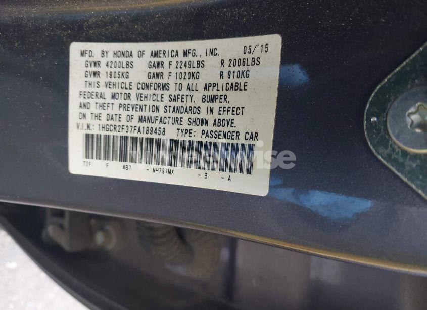 Photo 9 of 2015 Honda Accord LX (VIN 1HGCR2F37FA189458)