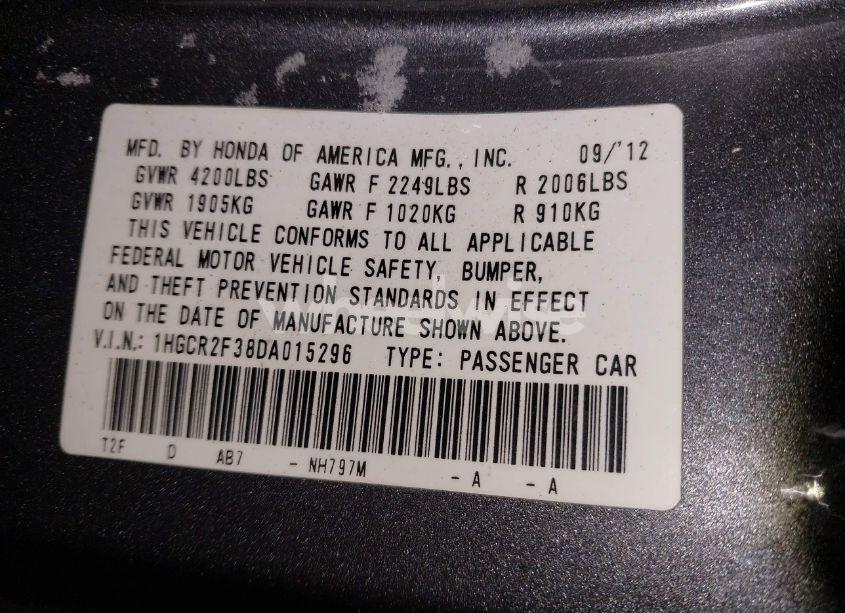 Photo 9 of 2013 Honda Accord LX (VIN 1HGCR2F38DA015296)