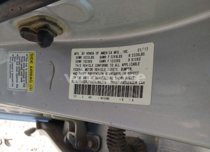 Photo 9 of 2013 Honda Accord LX (VIN 1HGCR2F38DA088376)
