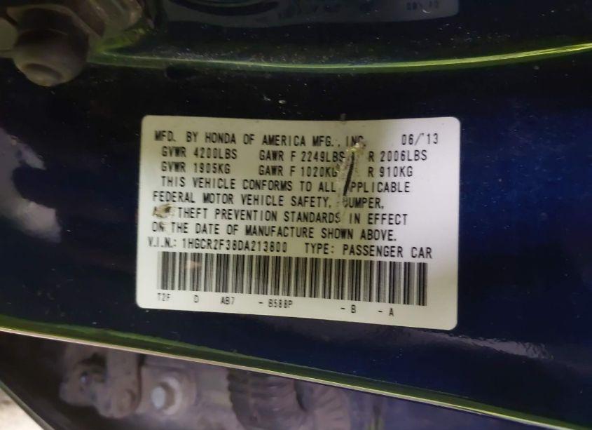 Photo 9 of 2013 Honda Accord LX (VIN 1HGCR2F38DA213800)