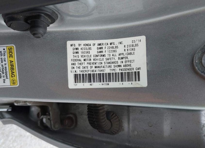Photo 7 of 2014 Honda Accord LX (VIN 1HGCR2F38EA178497)