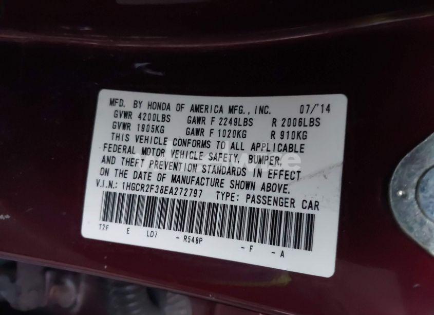 Photo 9 of 2014 Honda Accord LX (VIN 1HGCR2F38EA272797)