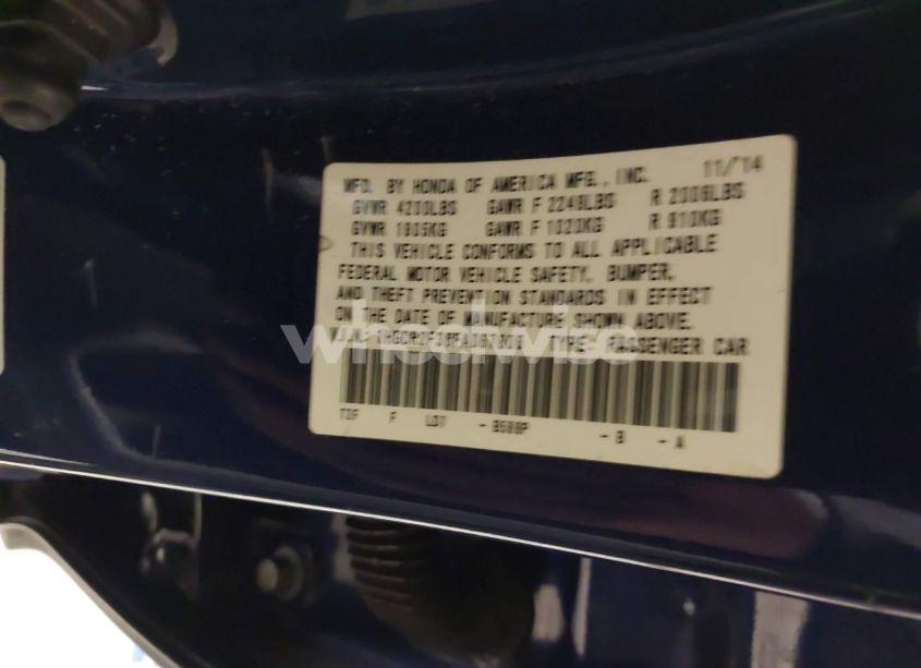 Photo 9 of 2015 Honda Accord LX (VIN 1HGCR2F38FA067806)