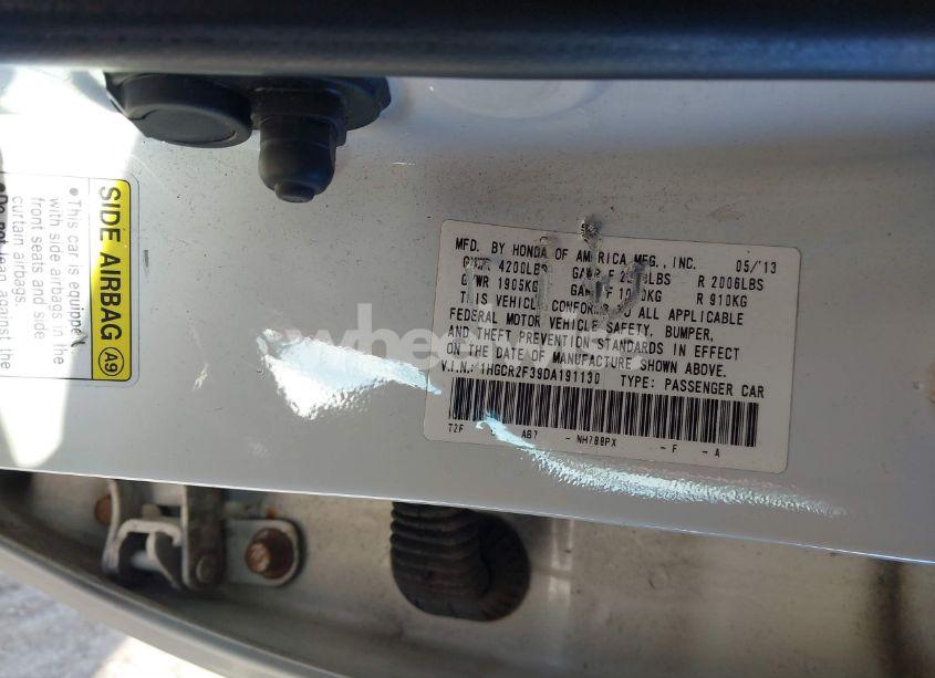 Photo 9 of 2013 Honda Accord LX (VIN 1HGCR2F39DA191130)