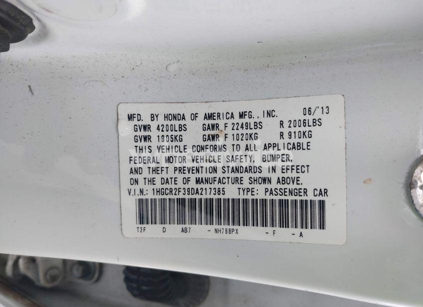 Photo 9 of 2013 Honda Accord LX (VIN 1HGCR2F39DA217385)