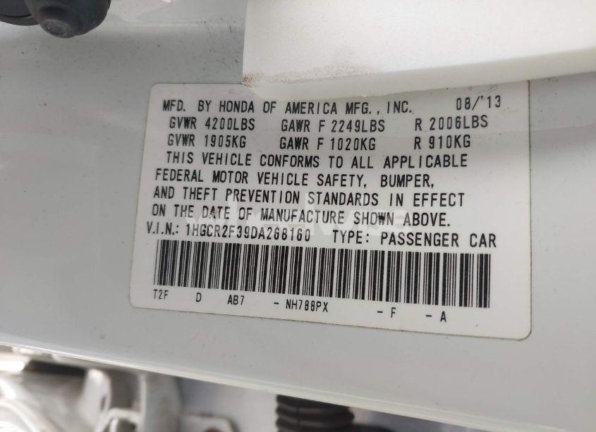 Photo 9 of 2013 Honda Accord LX (VIN 1HGCR2F39DA268160)