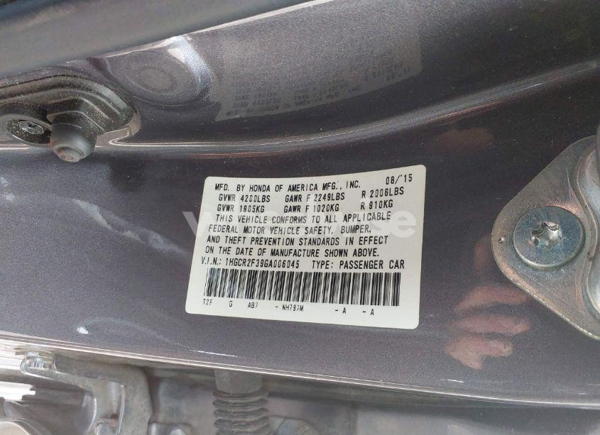 Photo 9 of 2016 Honda Accord LX (VIN 1HGCR2F39GA006045)