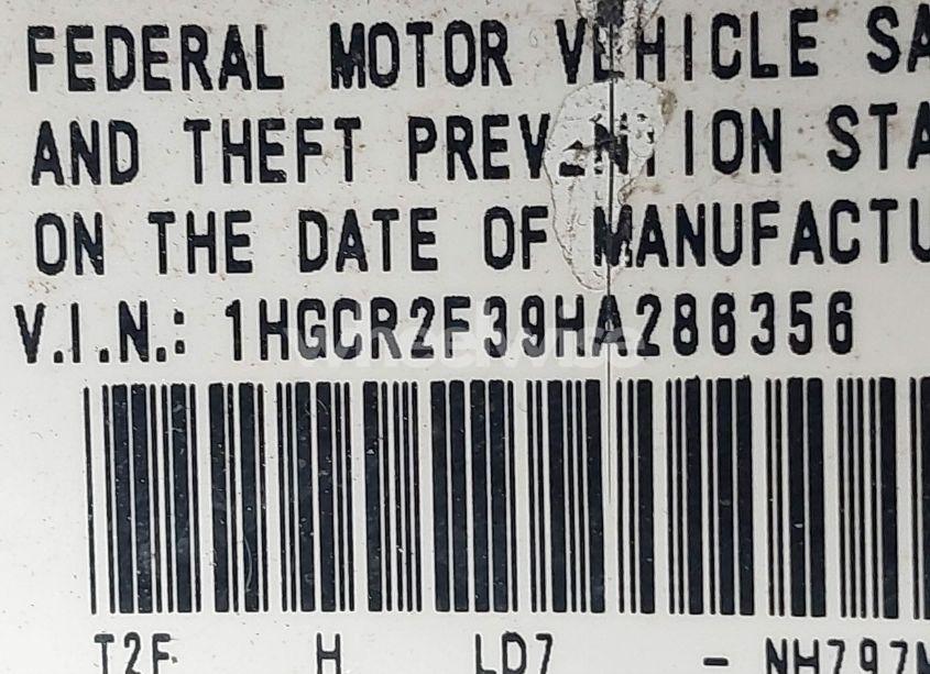 Photo 9 of 2017 Honda Accord LX (VIN 1HGCR2F39HA286356)