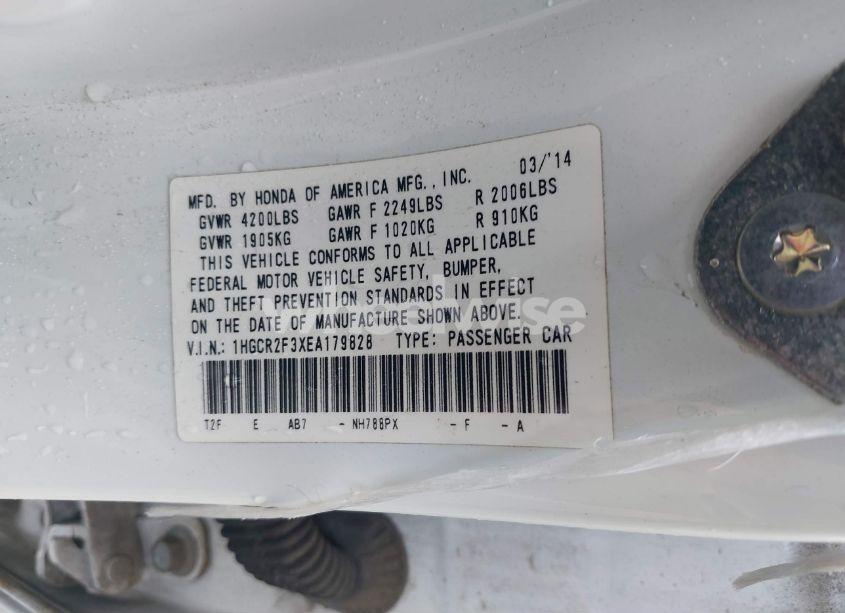 Photo 9 of 2014 Honda Accord LX (VIN 1HGCR2F3XEA179828)