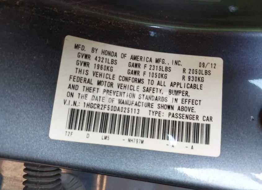 Photo 9 of 2013 Honda Accord SPORT (VIN 1HGCR2F50DA025113)