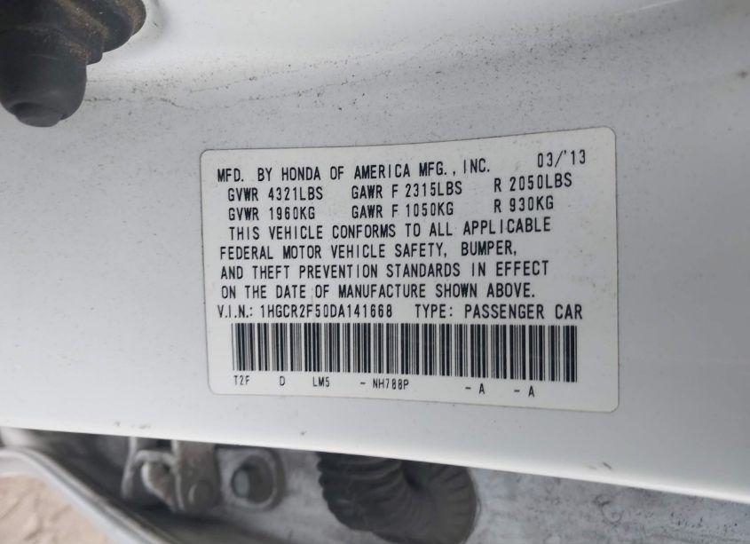 Photo 9 of 2013 Honda Accord SPORT (VIN 1HGCR2F50DA141668)