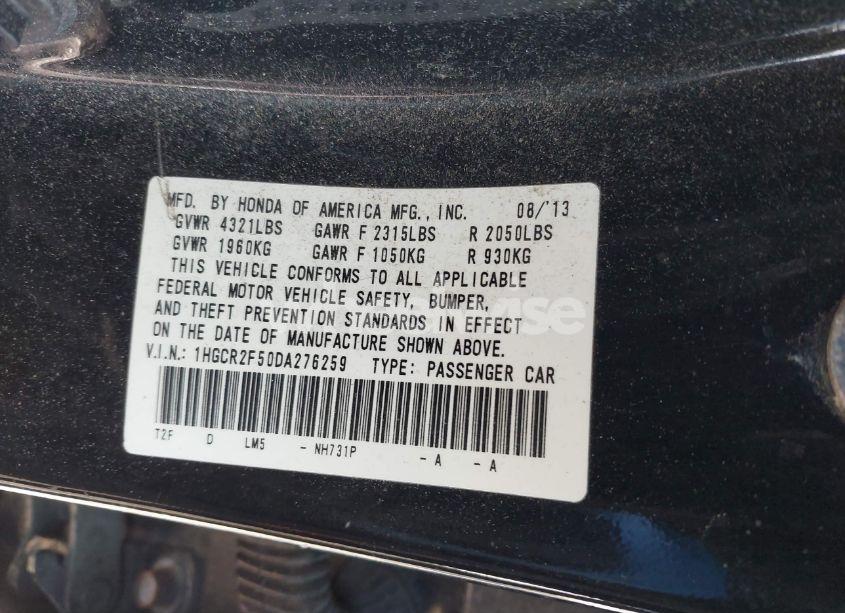 Photo 9 of 2013 Honda Accord SPORT (VIN 1HGCR2F50DA276259)