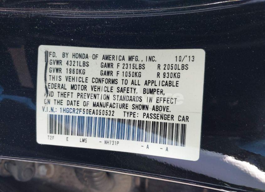 Photo 9 of 2014 Honda Accord SPORT (VIN 1HGCR2F50EA050532)