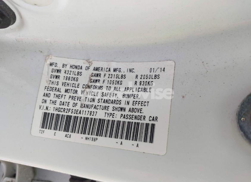 Photo 9 of 2014 Honda Accord SPORT (VIN 1HGCR2F50EA117937)