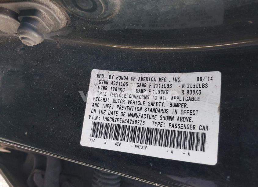 Photo 9 of 2014 Honda Accord SPORT (VIN 1HGCR2F50EA258278)