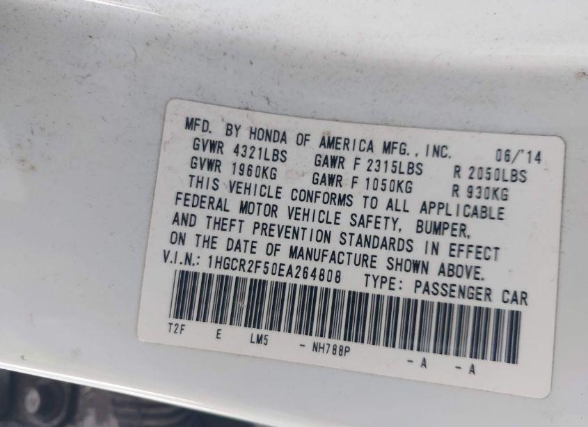 Photo 9 of 2014 Honda Accord SPORT (VIN 1HGCR2F50EA264808)