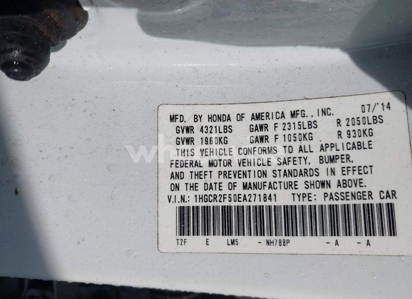 Photo 9 of 2014 Honda Accord SPORT (VIN 1HGCR2F50EA271841)