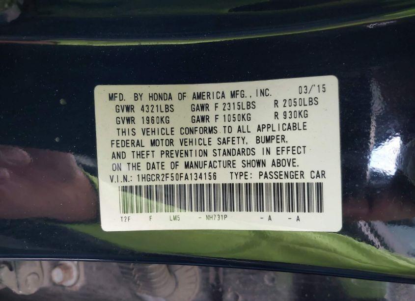 Photo 9 of 2015 Honda Accord SPORT (VIN 1HGCR2F50FA134156)