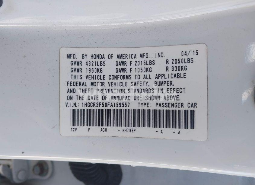 Photo 9 of 2015 Honda Accord SPORT (VIN 1HGCR2F50FA159557)