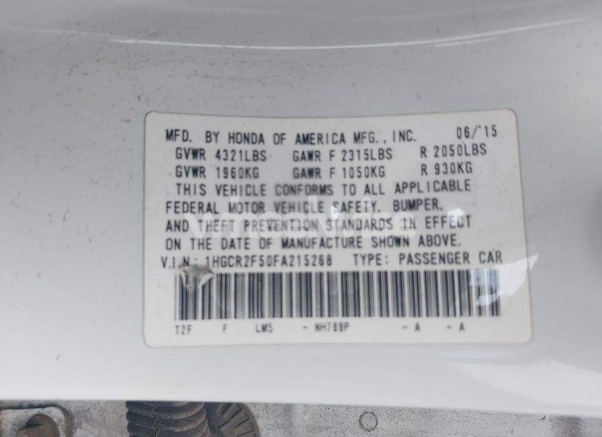 Photo 9 of 2015 Honda Accord SPORT (VIN 1HGCR2F50FA215268)