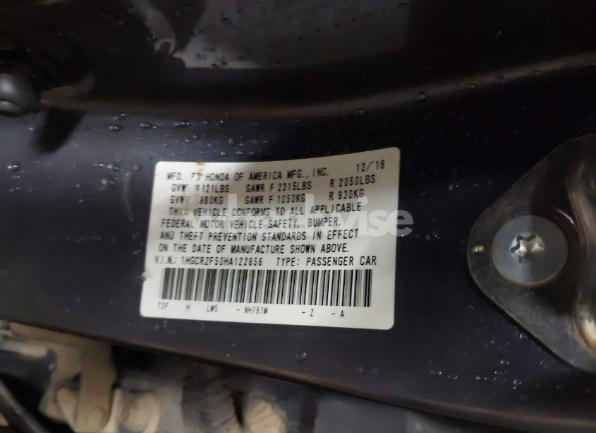 Photo 9 of 2017 Honda Accord SPORT (VIN 1HGCR2F50HA122656)