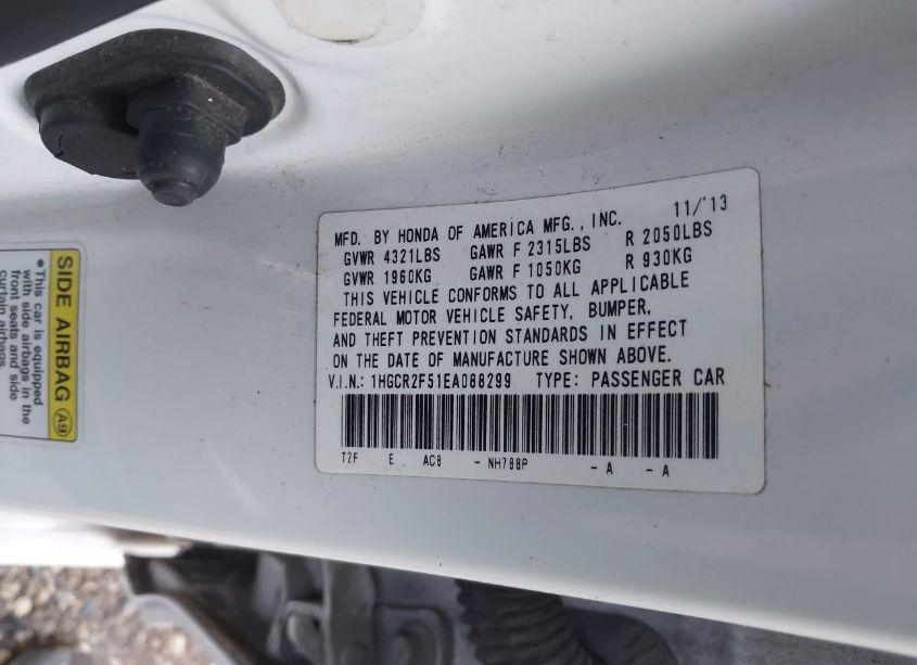 Photo 9 of 2014 Honda Accord SPORT (VIN 1HGCR2F51EA088299)