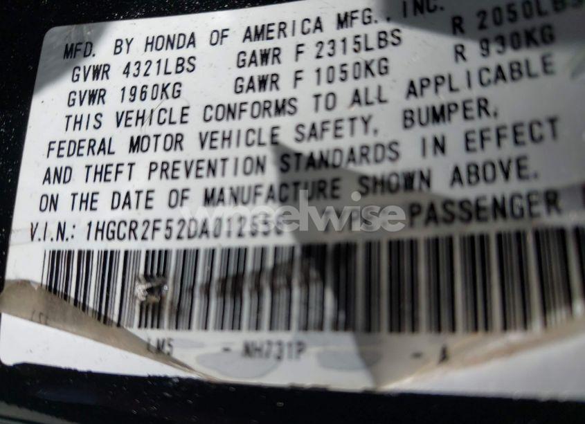 Photo 9 of 2013 Honda Accord SPORT (VIN 1HGCR2F52DA012556)