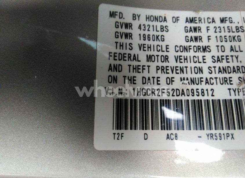 Photo 9 of 2013 Honda Accord SPORT (VIN 1HGCR2F52DA095812)