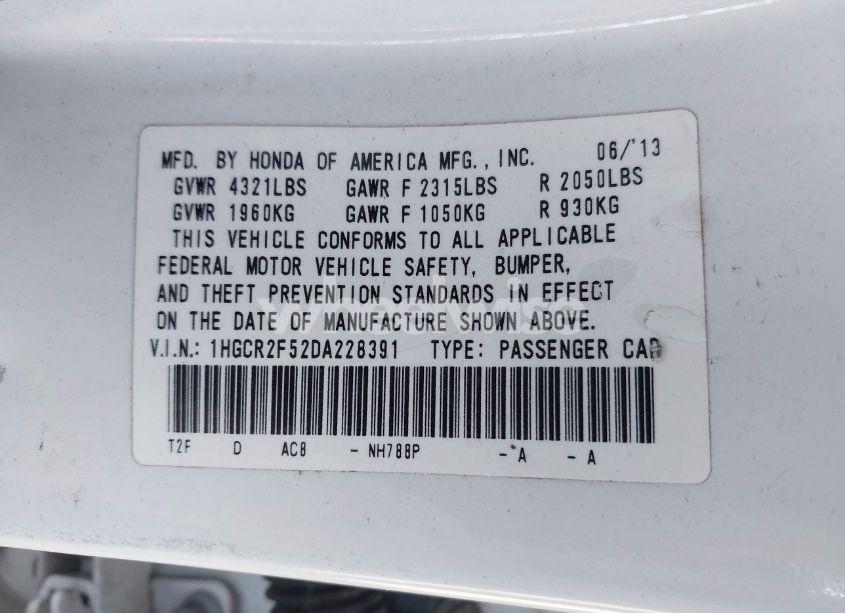 Photo 9 of 2013 Honda Accord SPORT (VIN 1HGCR2F52DA228391)