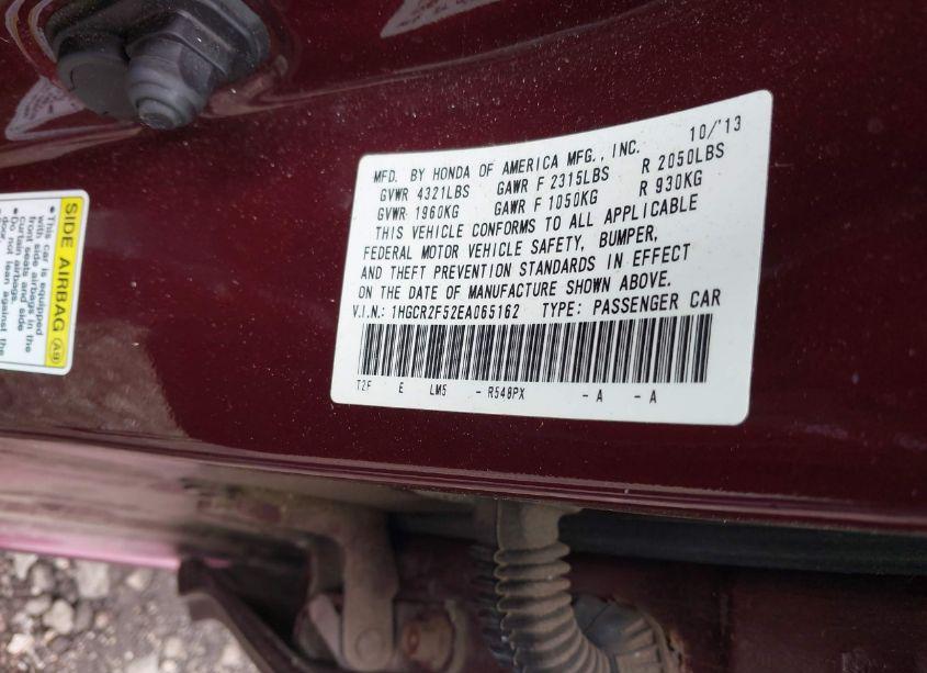 Photo 9 of 2014 Honda Accord SPORT (VIN 1HGCR2F52EA065162)