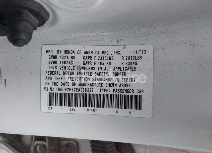 Photo 9 of 2014 Honda Accord SPORT (VIN 1HGCR2F52EA086027)