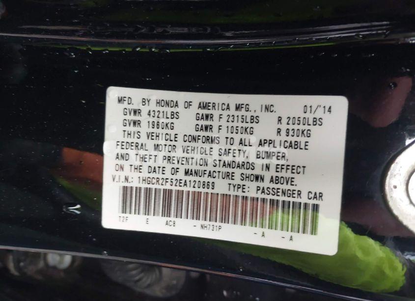 Photo 9 of 2014 Honda Accord SPORT (VIN 1HGCR2F52EA120869)