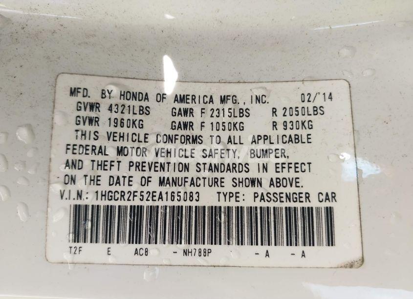 Photo 9 of 2014 Honda Accord SPORT (VIN 1HGCR2F52EA165083)