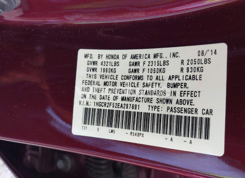 Photo 9 of 2014 Honda Accord SPORT (VIN 1HGCR2F52EA297891)