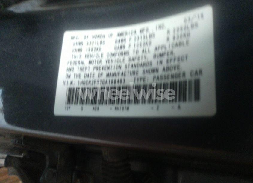 Photo 9 of 2016 Honda Accord SPORT (VIN 1HGCR2F52GA166463)