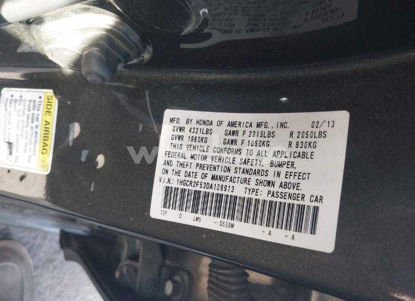 Photo 9 of 2013 Honda Accord SPORT (VIN 1HGCR2F53DA109913)